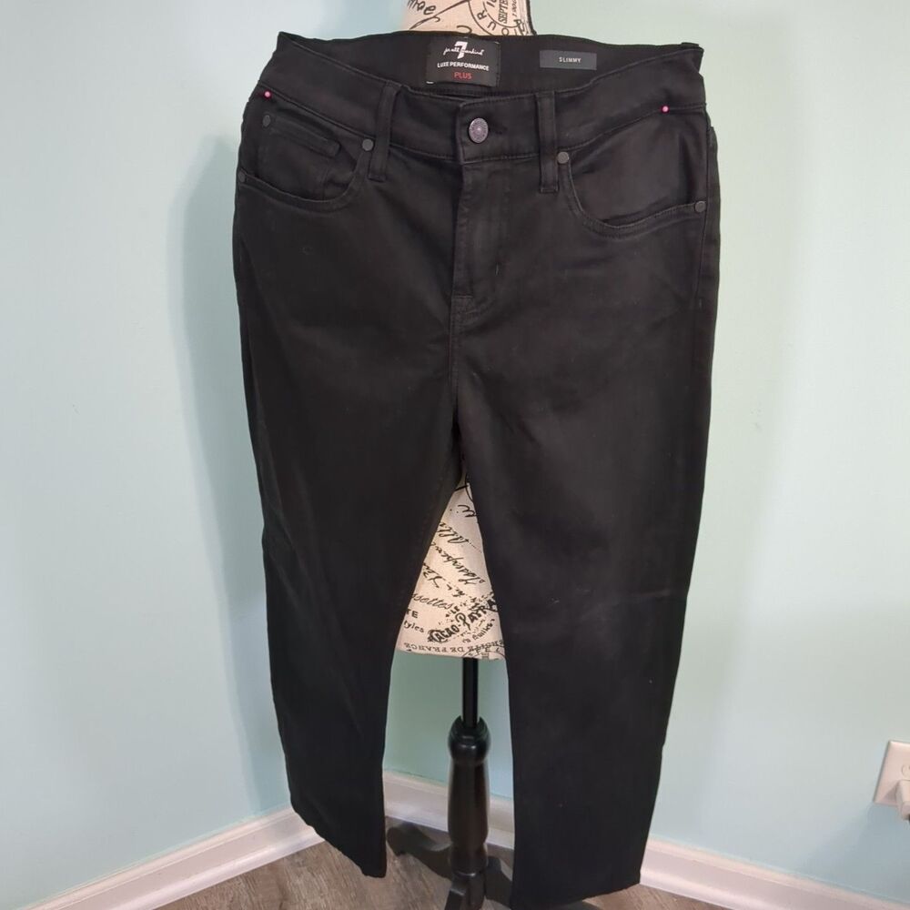 7 For All Mankind Gwenevere Super Skinny Jeans Womens 30 Black Denim Night Out